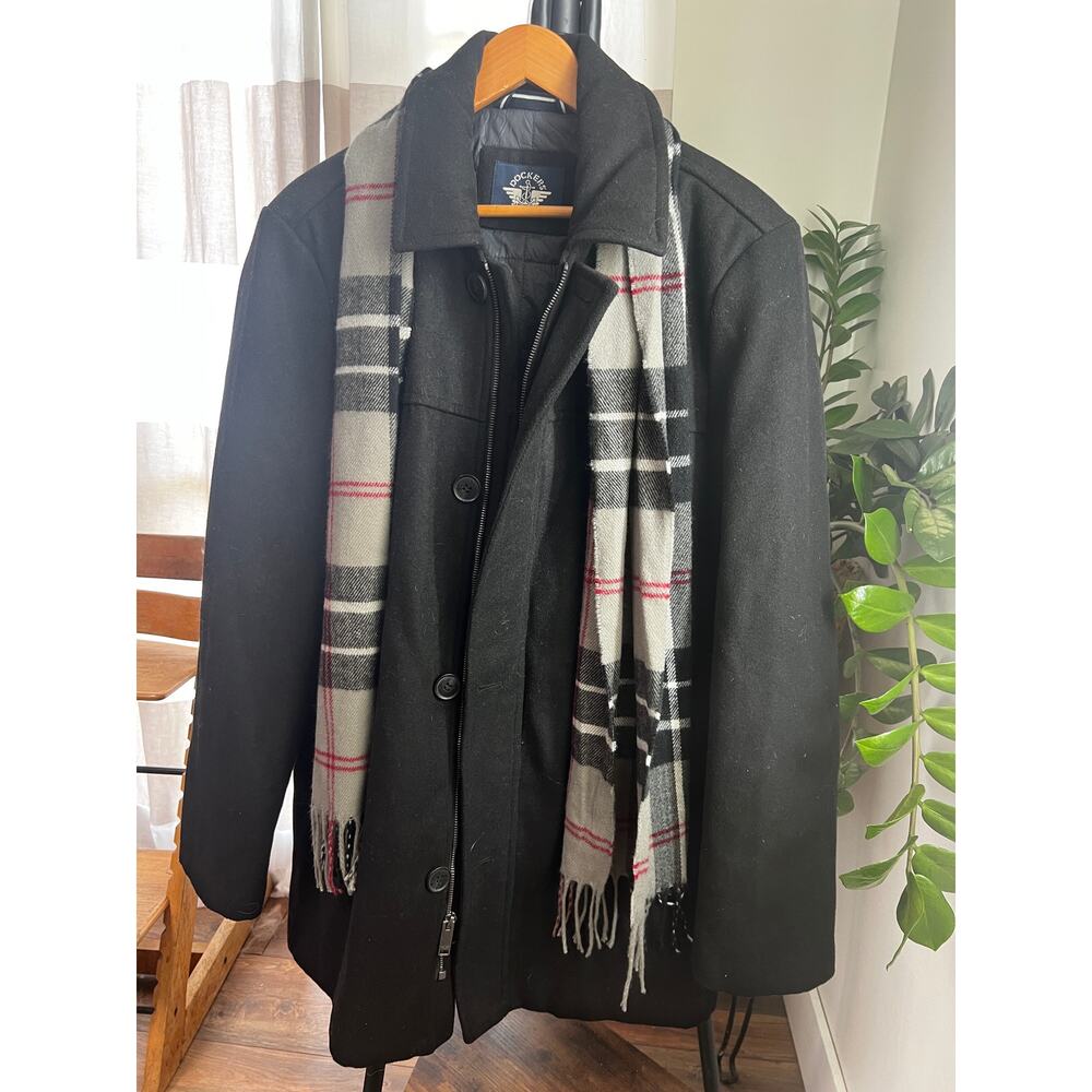 Dockers Winter Coat Wool blend with built in scarf